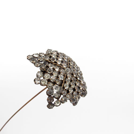 Antique Hatpin Large Snowflake Pattern Rhinestone… - image 1