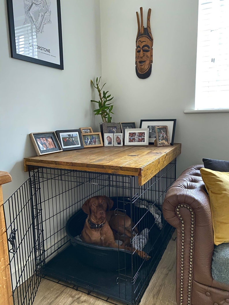 Rustic Dog Crate Topper Etsy UK