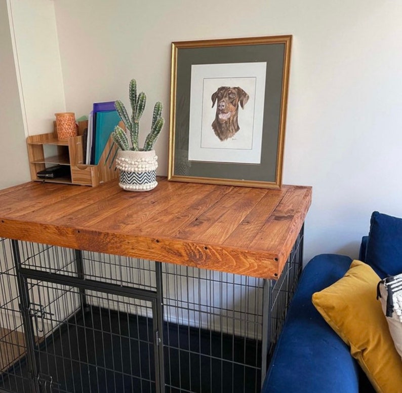 Rustic Dog Crate Topper Etsy UK