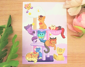Etheria cat tree A5 matte print