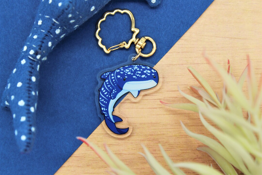Small Acrylic Whale Shark Keychain Etsy