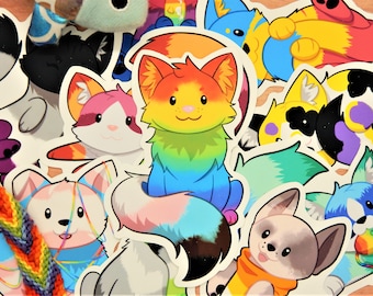 Vinyl Pride cat Stickers