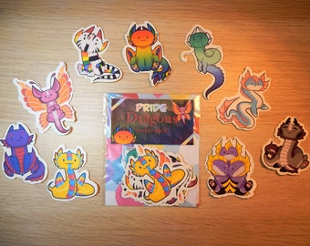 Pride dragons sticker pack