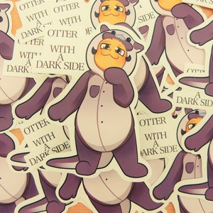 Otter with dark side Vinyl Aufkleber