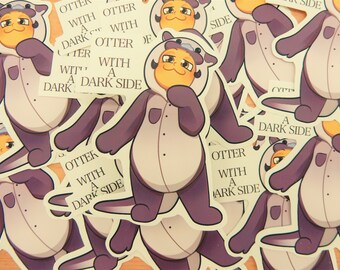 Otter with a dark side Vinyl sticker