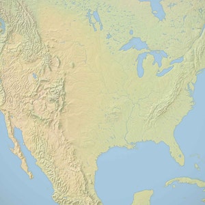 Fysieke kaart van de Verenigde Staten, Noord-Amerika | DIRECT DOWNLOADEN
