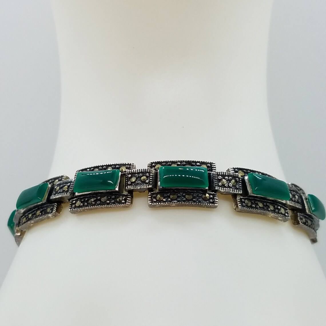 Green Onyx Bracelet in 925 Sterling Silver 10 Stunning Etsy