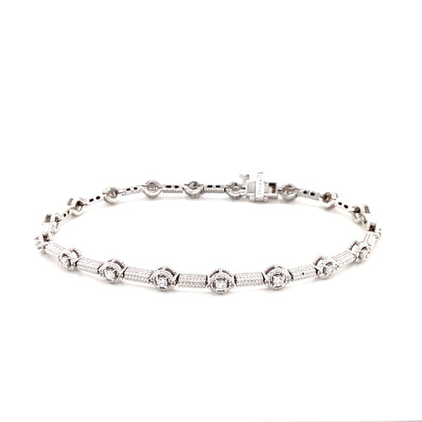 Dazzling Radiance: 18K White Gold Diamond Bracelet