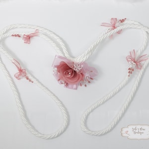 FAST SHIPPING!!! White Wedding Lasso Rope, Wedding Lasso/Lazo de wedding,Wedding Lasso Cord Rope With Flower, Traditional White Wedding Lasso