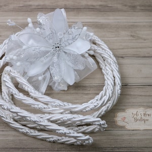 FAST SHIPPING!!! White Wedding Lasso Rope, Wedding Lasso/Lazo de wedding,Wedding Lasso Cord Rope With Flower, Traditional White Wedding Lasso