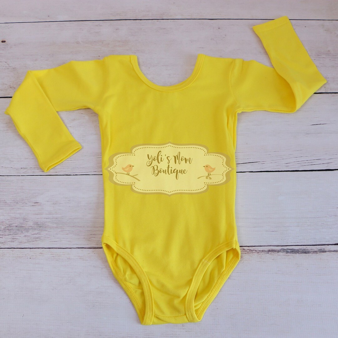 FAST SHIPPING Girls Yellow Ballet Leotard Long Sleeve Body Etsy
