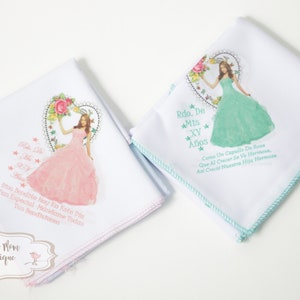 FAST SHIPPING!!! 12 pcs Quinceañera Themed Napkins, Souvenirs for Quinceañeras, Recuerdos para Quinceañera, Servilleta de Recuerdo
