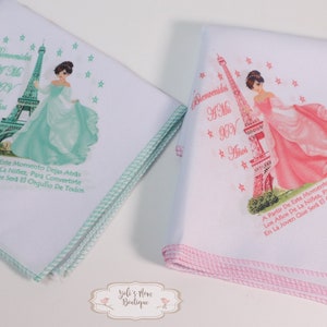 FAST SHIPPING!!! 12 pcs Quinceañera Themed Napkins, Souvenirs for Quinceañeras, Recuerdos para Quinceañera, Servilleta de Recuerdo