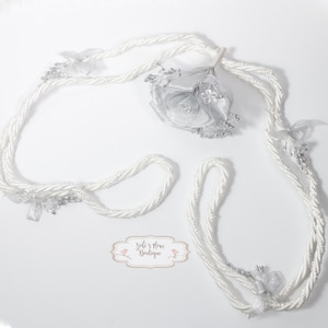 FAST SHIPPING!!! White Wedding Lasso Rope, Wedding Lasso/Lazo de boda,Wedding Lasso Cord Rope With Flower, Traditional White Wedding Lasso