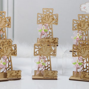 FAST SHIPPING!!! 12 Pcs Wooden Cross Christening Favors, Baptism Gifts, Baptism Souvenirs, Recuerdos para Bautizos, Detalle para Invitados!!