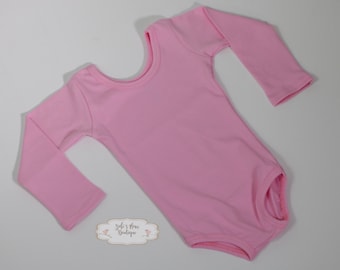Blush Pink Velvet Leotard Gymnastics Bodysuit Onesie Toddler Baby Girl