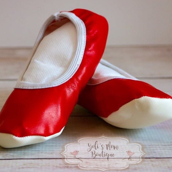 FAST SHIPPING!!! Ballet Shoes Toddler, Red Ballet Shoes, Ballerina Shoes, Leather Toddler Shoes, Flower Girl Shoes, Ballet Flats, Flat shoes