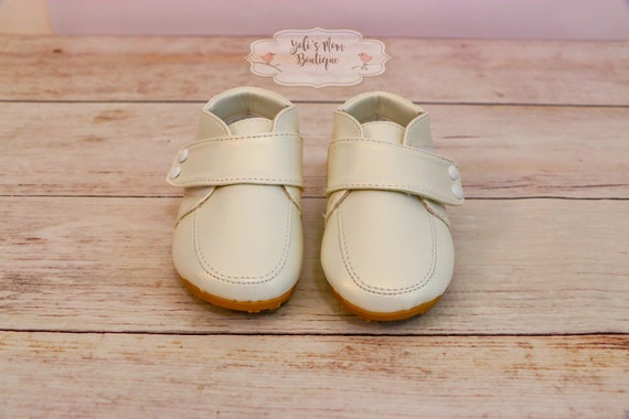 FAST SHIPPING Handmade White Baby Boys Shoes Toddler Shoes
