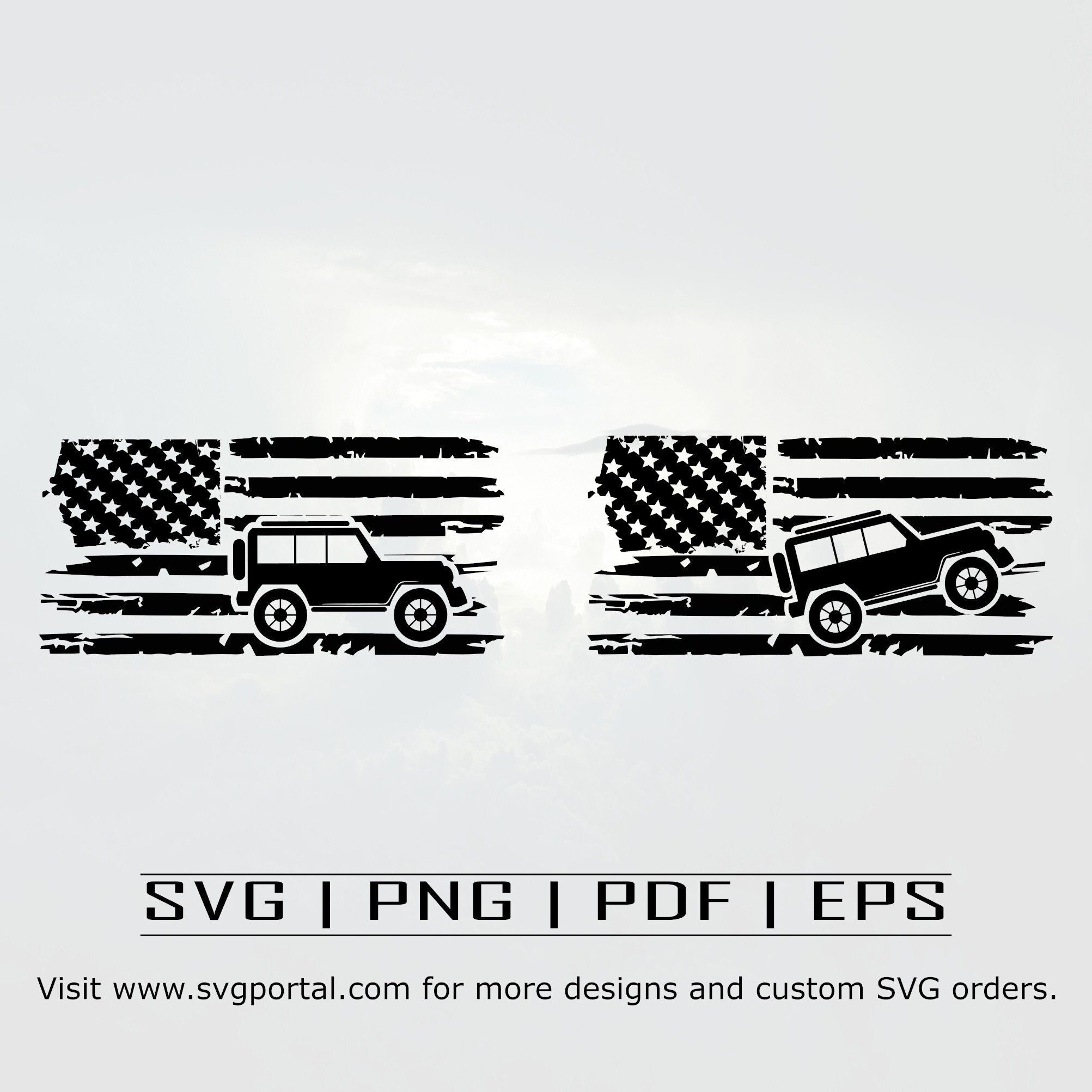 Download Distressed American Flag Jeep SVG USA Flag Jeep | Etsy