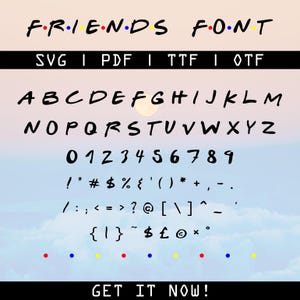 Police Friends, polices Friends SVG, Pdf, TTF, OTF, polices Friends pour Cricut, polices Friends pour procréer - téléchargement immédiat
