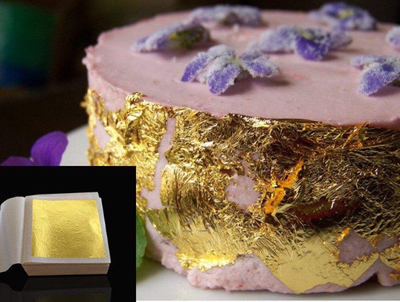24 Karat Edible Gold Leaf 200 Sheets 4 x 4 cm1.5x1.5 inches Etsy