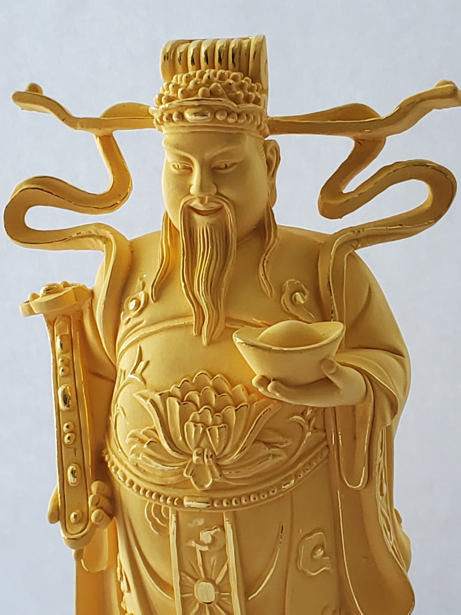 24K Gold Plated Buddha God of Wealth Statue. Prosperity and Etsy