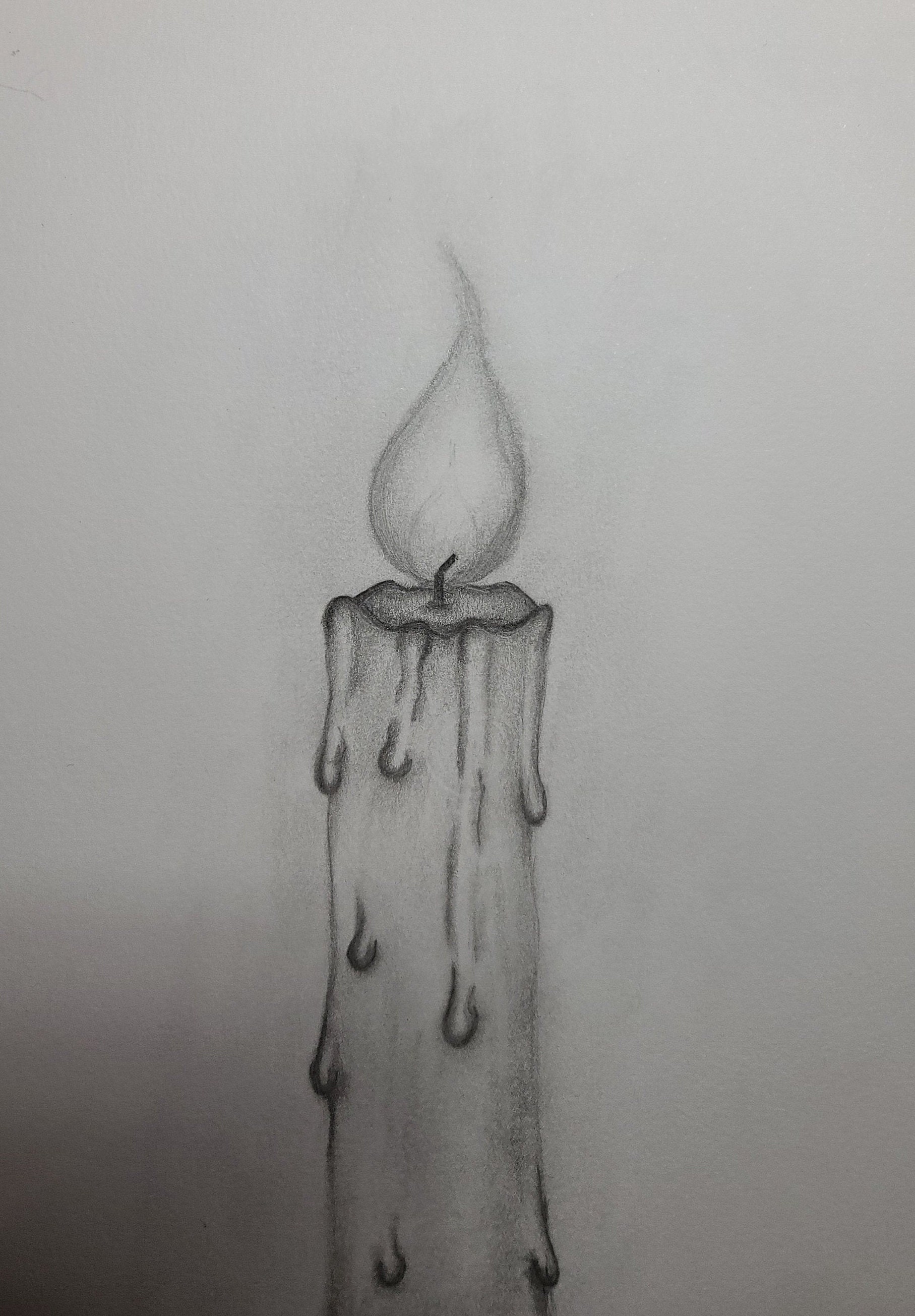 Pencil Drawing Print Shared Light Day 252 - Etsy Canada | Candle art, Candle  drawing, Candle art drawing