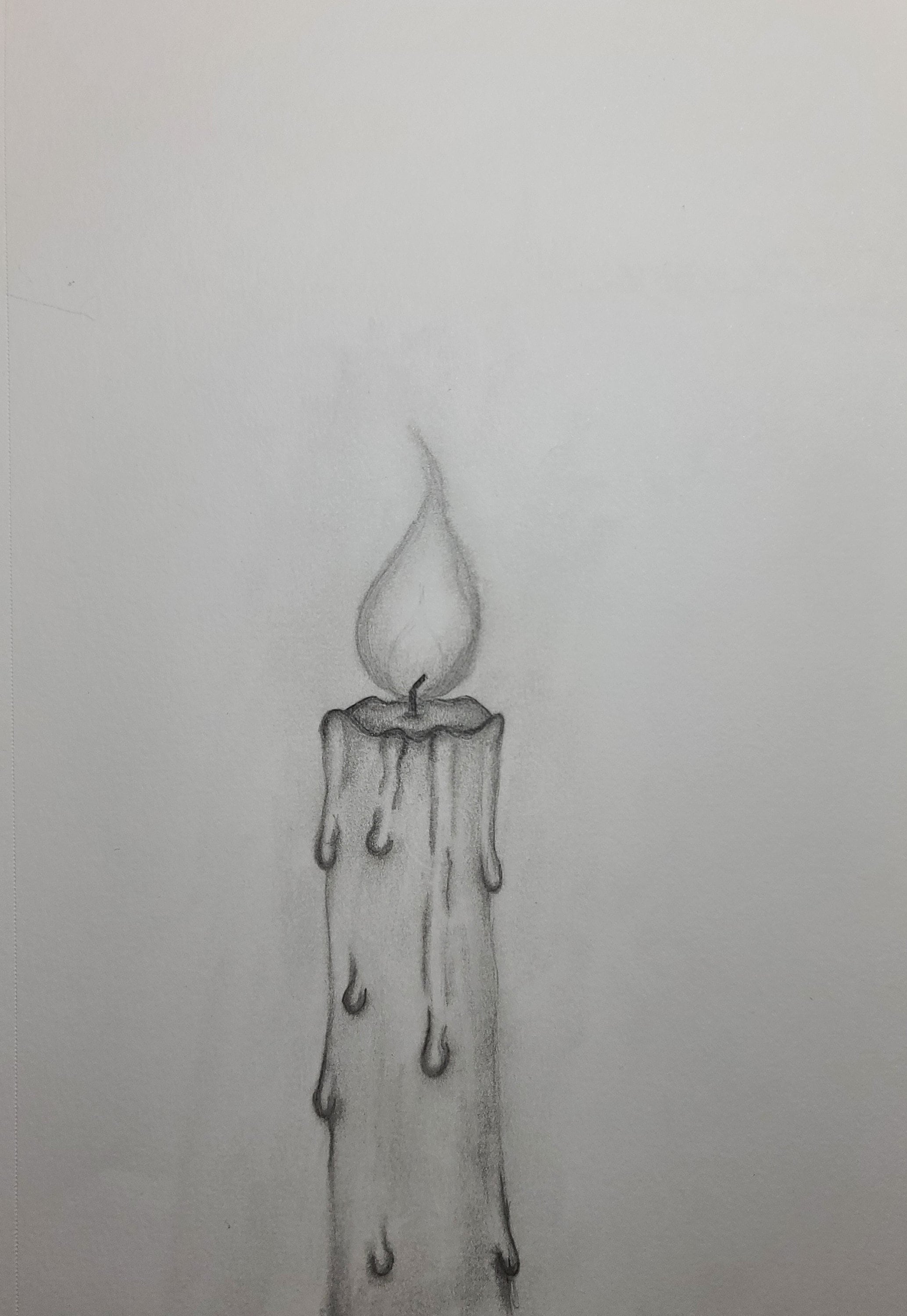 Burning Candle Pencil Sketch - Etsy Canada