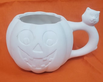 Pumpkin cup with cat handle