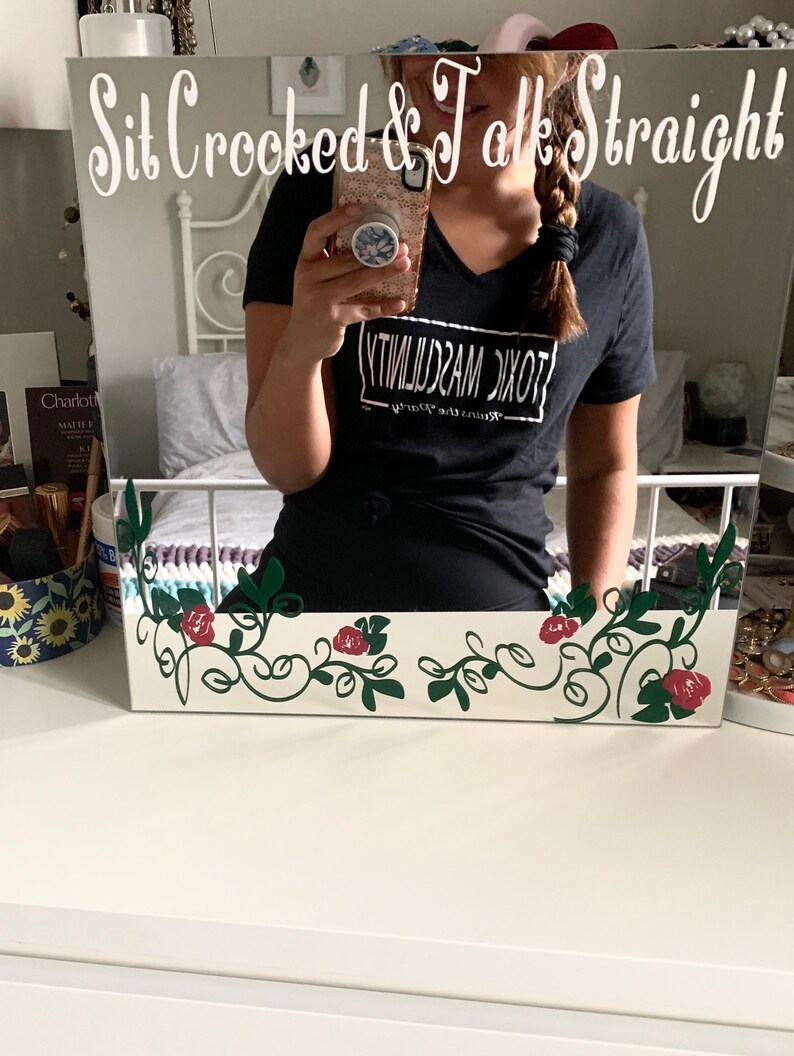 Sit Crooked /& Talk Straight Affirmation Mirror