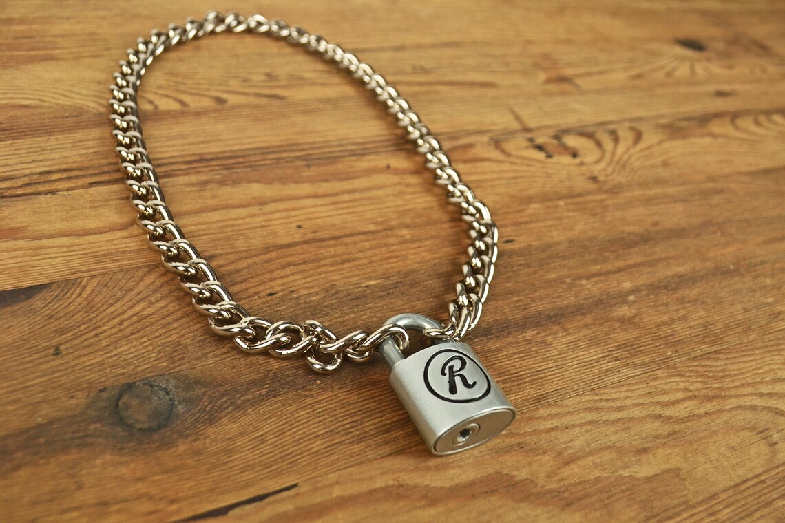 Sid Vicious 'R' Padlock Chain Punk Necklace Etsy