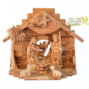 Wooden Nativity Set For Christmas | Musical Nativity Set Made of Olive Wood | Nativity Scene Set of your Choice