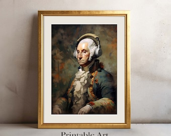 Impresión de George Washington, impresión descargable, arte de pared, decoración del hogar, descarga digital
