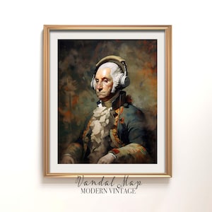 George Washington Print, George Washington Artwork, The General&#39;s Music, Wall Art, Home Decor,Poster