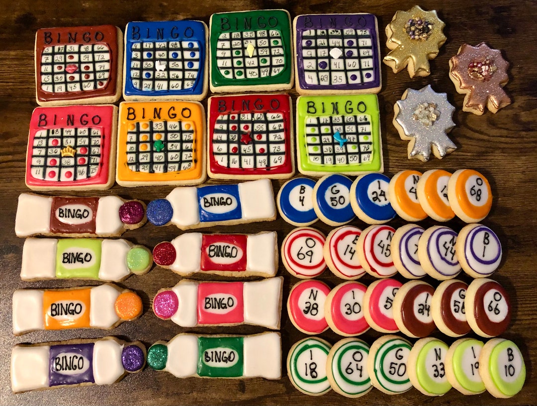 Bingo Theme Sugar Cookies Bingo Game Cookies Party Favors Etsy