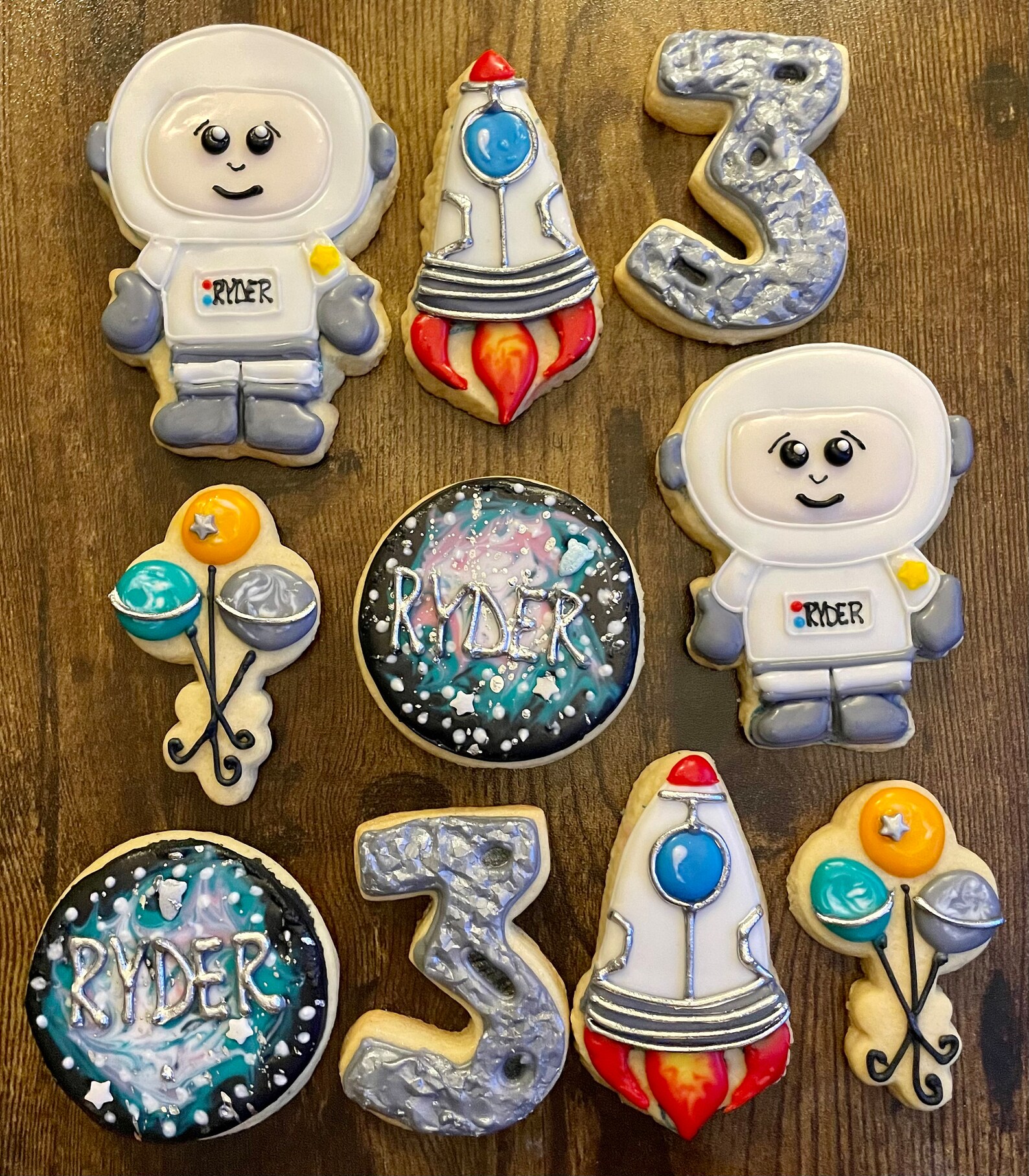 Outer Space Sugar Cookies Astronaut Cookies Spaceship Etsy