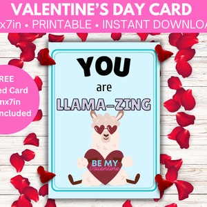 Carte de la Saint-Valentin - Vous êtes Llamazing/Would You Be My Valentine - téléchargement numérique