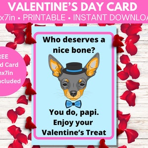 Carte de la Saint-Valentin pour lui —Chihuahua Valentine— Téléchargement numérique