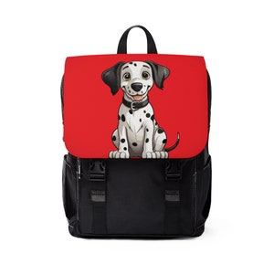 Joli chiot dalmatien - Rabat rouge - Sac à dos pour la rentrée