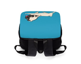 Fun Pug - Turquoise Flap - Back-to-school Backpack - Etsy