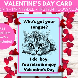 Carte de la Saint-Valentin — Cat’s Got Your Tongue, Boy — téléchargement numérique