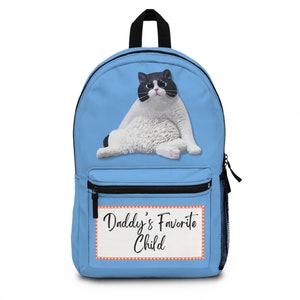 Cat - Daddys Favorite Child - Blue Backpack