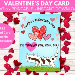 Tarjeta del Día de San Valentín para ella —Thorny for You Girl— Descarga digital