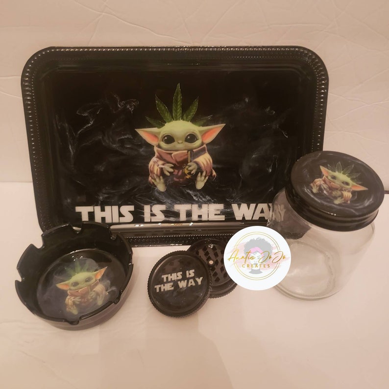This is the Way Baby Yoda Rolling Tray Set Etsy
