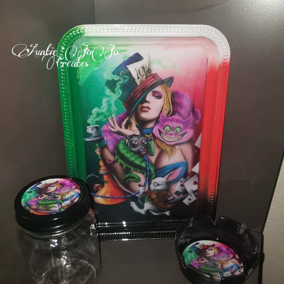 Alice in Wonderland inspired rolling tray Etsy