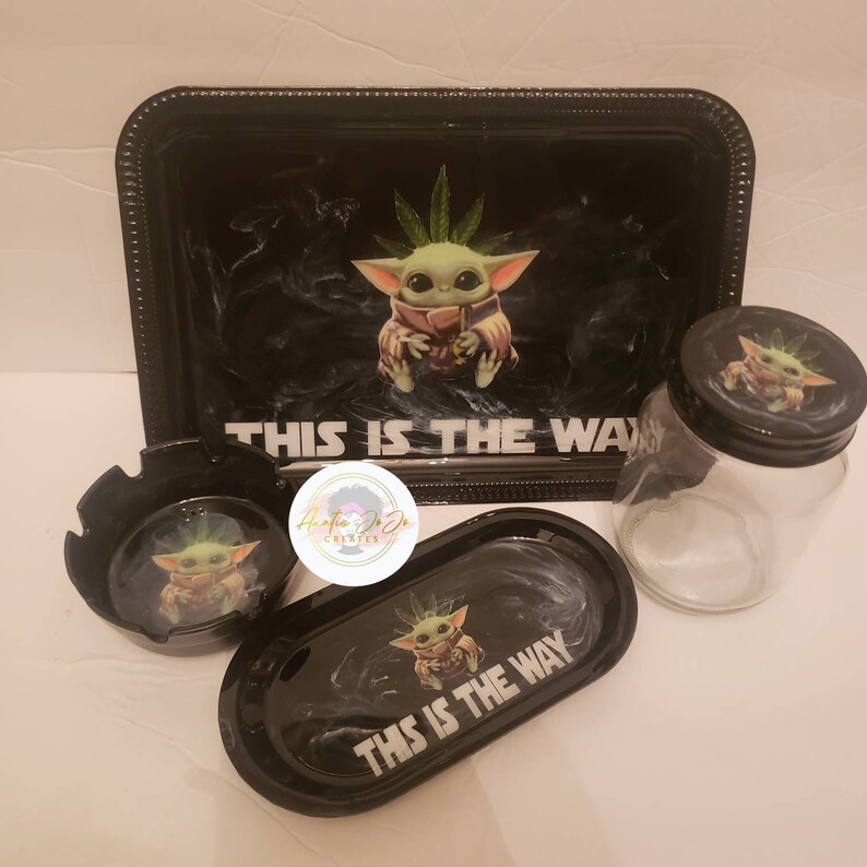 This is the Way Baby Yoda Rolling Tray Set Etsy