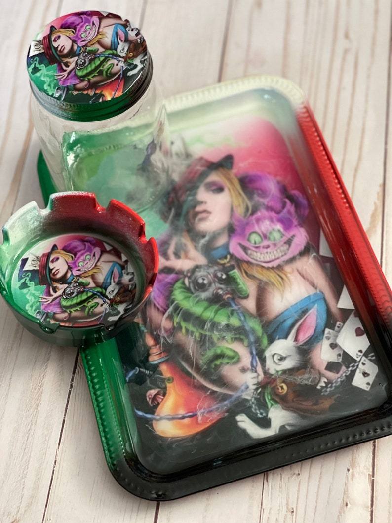 Alice in Wonderland Inspired Rolling Tray Etsy