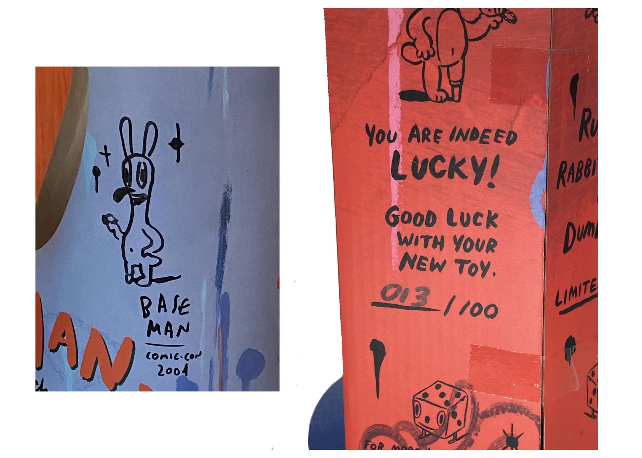Signed Gary Baseman Dumb Luck Rabbit Vinyl Figure - Limited