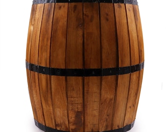 Natural Wood Beer Barrel Side Table | Rustic Home Bar Furniture (60 x 48.5 cm)