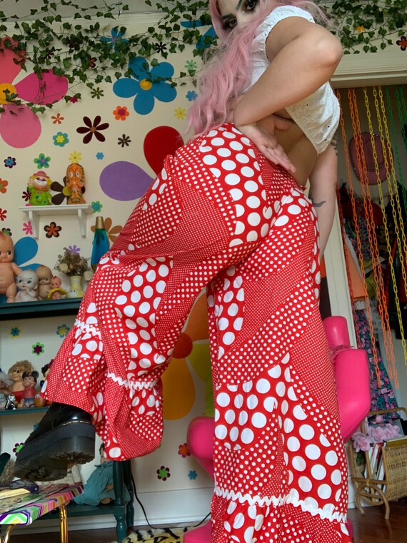 Vintage polka dot 1960s clown pants